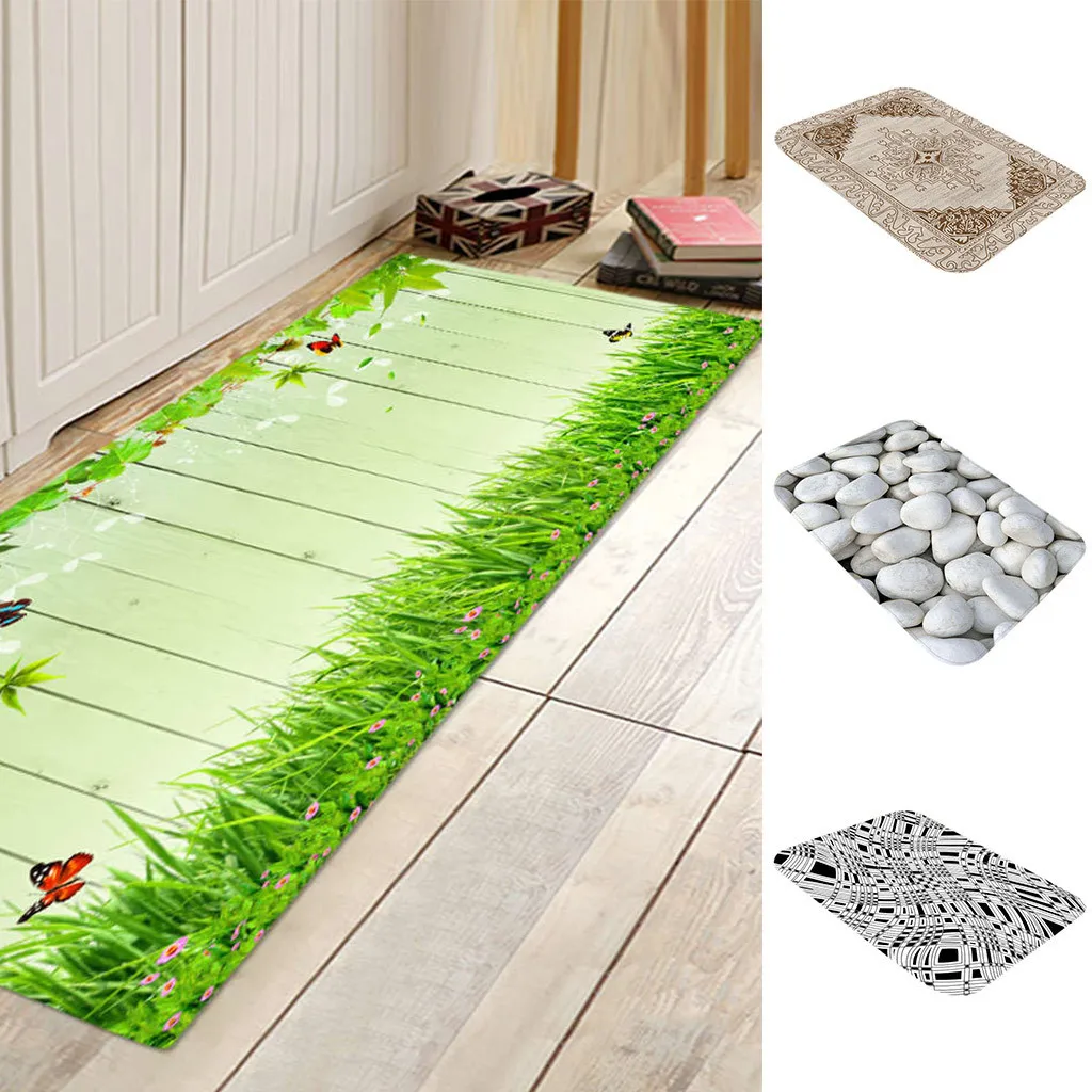 Креативные различные узоры Печатный коврик для дома коврик удобный полиэстер домашняя спальня кухня ванна ковер украшение дома 40x120 см