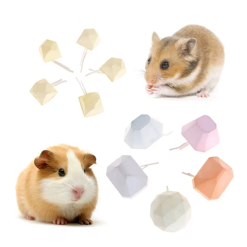 

5Pcs Pet Stone Calcium Teeth Grinding Hamster Squirrel Chinchilla Guinea Pig Products Toys Geometric Shape Small Pets Parrot