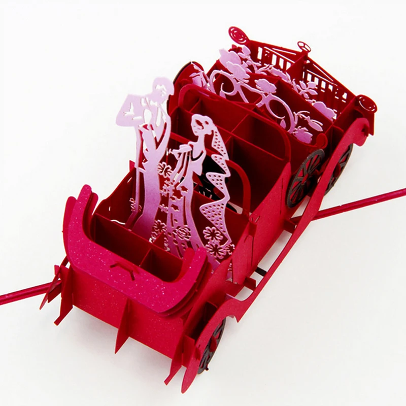  3D Pop Up Vintage Car Greeting Card Wedding Valentine Birthday Invitation Drop shipping - 32844062890