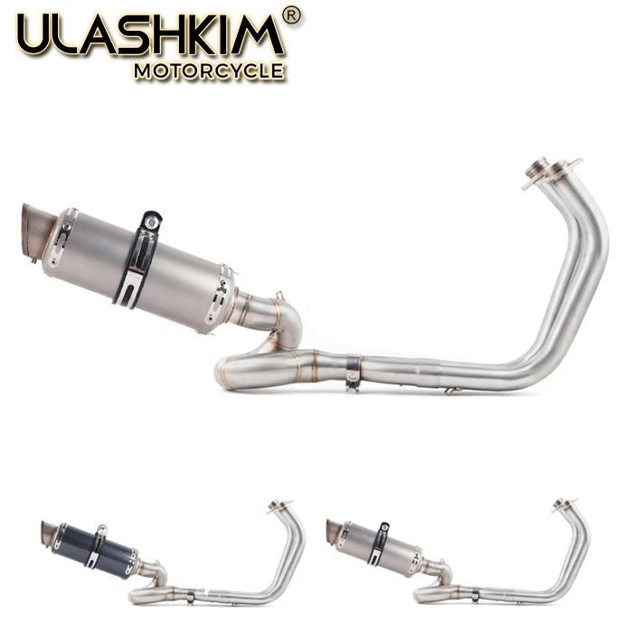

Motorcycle Exhaust Muffler Middle Link Pipe Full System Slip On For kawasaki NINJA650R ninja650 Z650 2017 2018