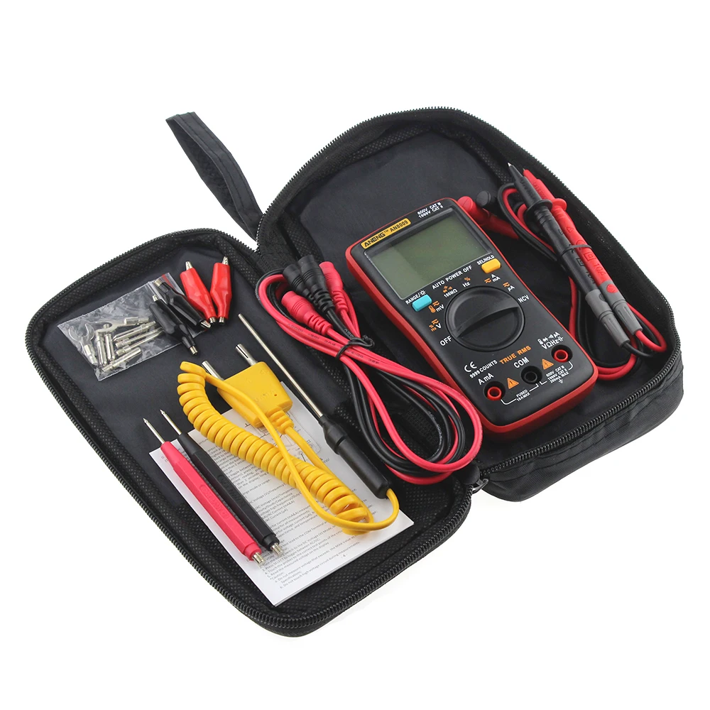 

AN8008 AN8009 9999 counts Auto Range Digital Multimeter With Backlight AC/DC Ammeter Voltmeter Ohm Transistor Tester multimeter