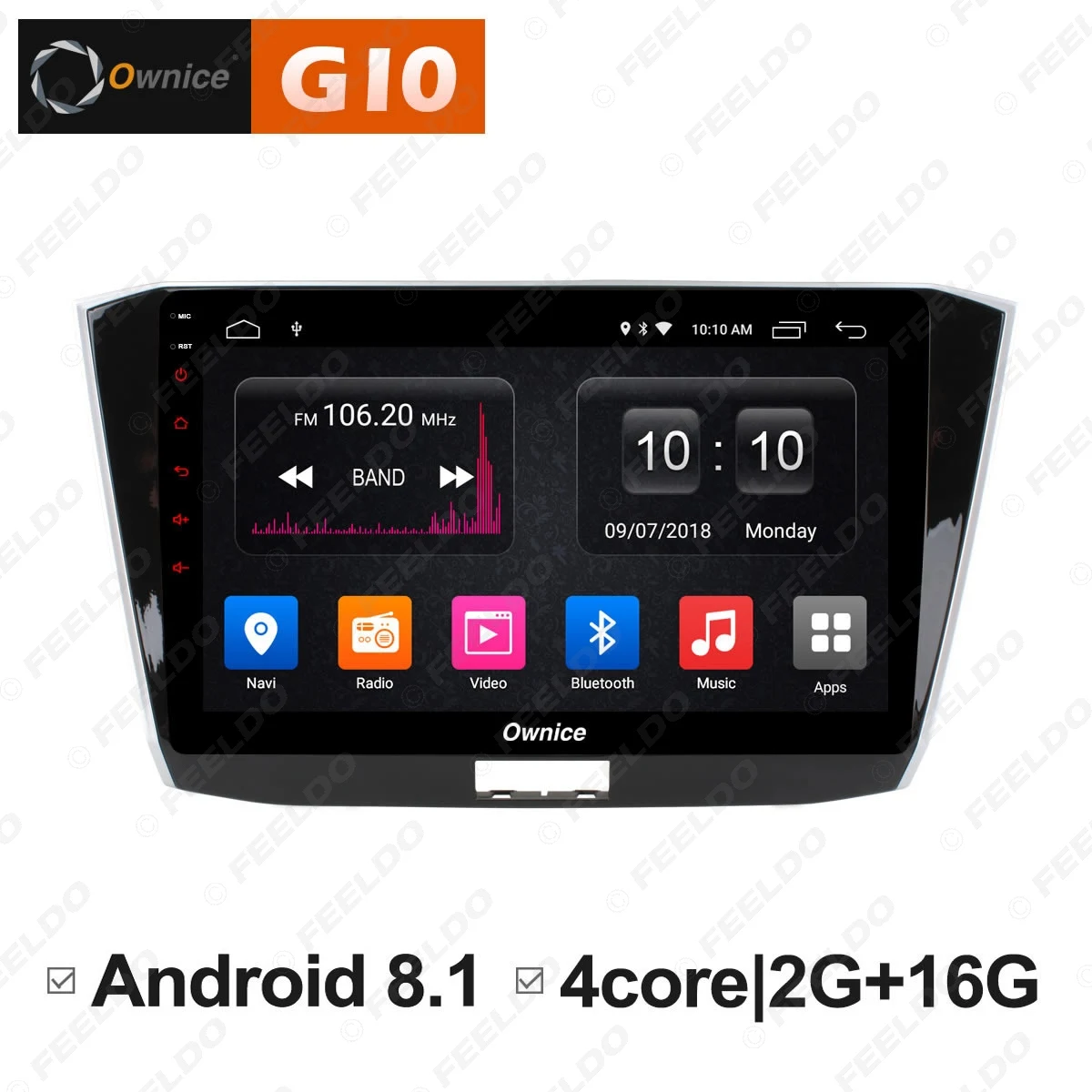 Perfect FEELDO 10.1"Android 6.0 4-Core/DDR3 1G/16G/Support 4G Dongle Car Media Player With GPS/FM/AM RDS Radio For Volkswage Passat 2016 1