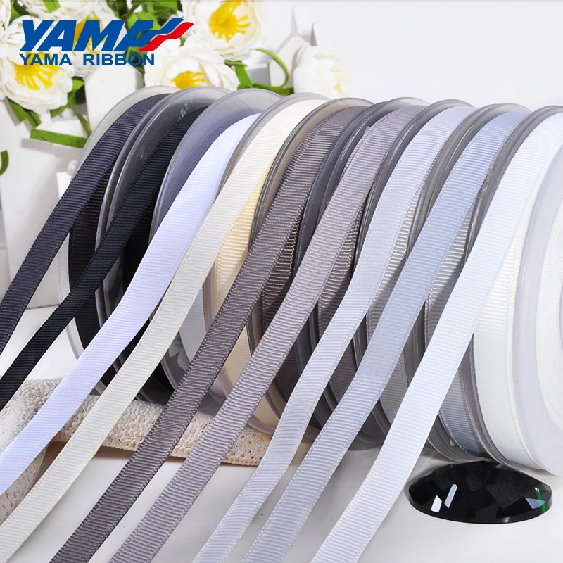 YAMA Grosgrain Ribbon 6 9 13 16 19 22 мм 100 ярдов / лот Черный Белый Серебристый Красный Твердый
