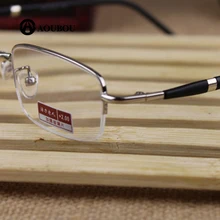 Очки для чтения зеленая пленка Смола Металл Половина рамки высокое качество progressiva occhiali da vista uomo lettura