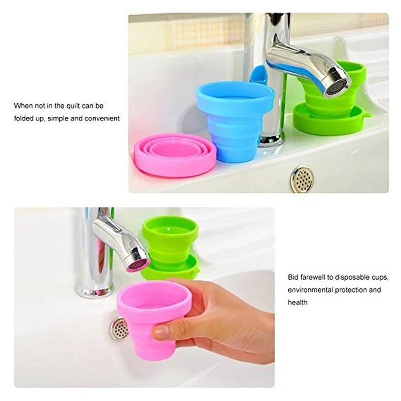 1Pc Portable Silicone Folding Cup Candy Color Traveling Foldable Food Grade Water Cups for Travel Outdoor Camping Drinkware (3)