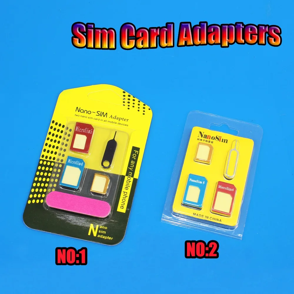 

5 in 1/4 in 1 Metal Nano SIM Card to Micro Standard Adapter Converter Set For iPhone 4 4s 5 5c 5s 6 6s