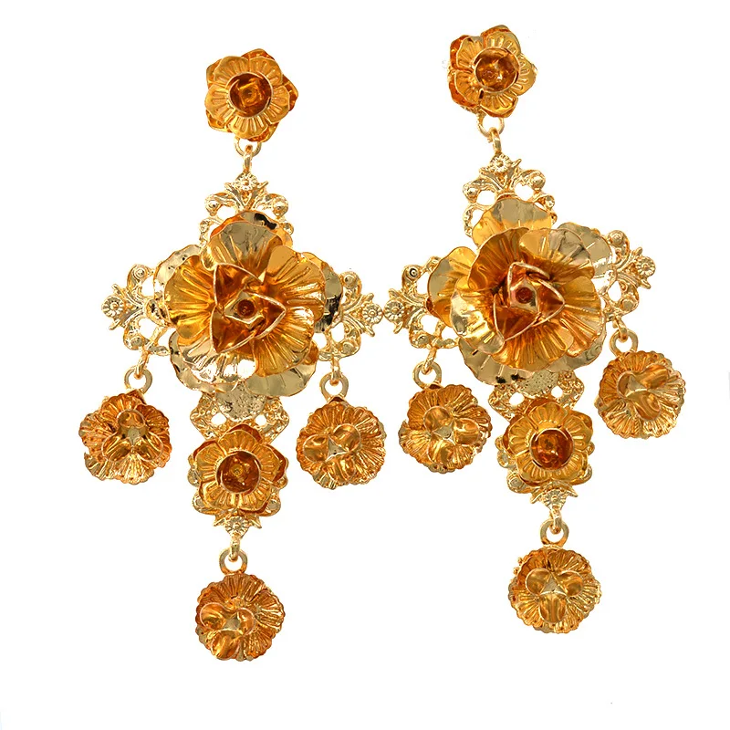 Sicily Summer Bohemian Holiday Flower Embossed Colorful Fruit Earrings