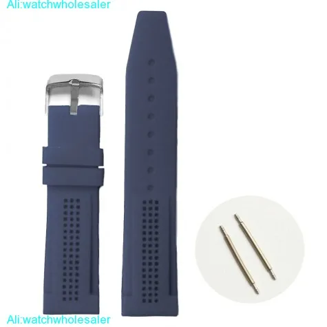 22mm Navy Blue Silicone Jelly Rubber Ladies Men Watch Band Straps WB1075N22JB