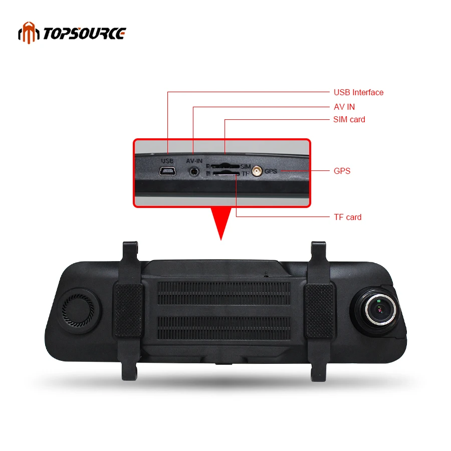 Зеркало видеорегистратор TOPSOURCE 10 дюймов 4G Android 8 1 GPS навигация FHD 1080P ГБ ОЗУ 16 Гб ПЗУ