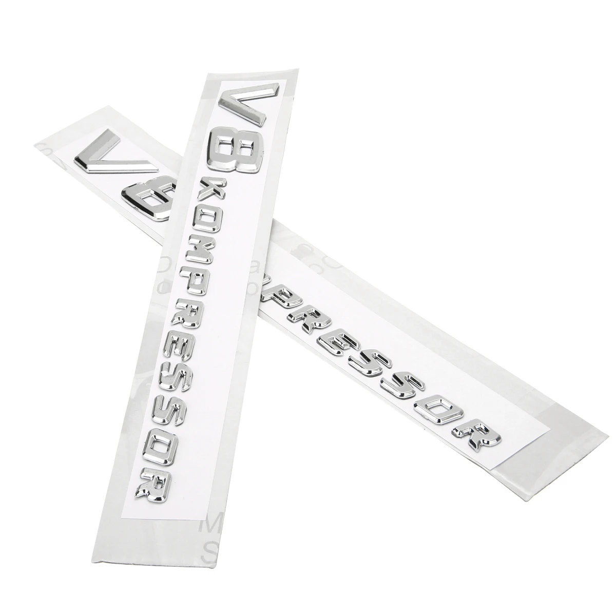 2pcs ABS V8 KOMPRESSOR Plastic Car Trunk Rear Sides Letters Badge Emblem Decal Sticker For Mercedes Benz AMG DIY