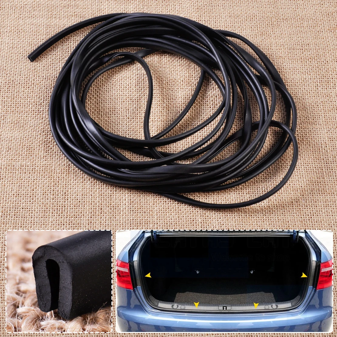 

CITALL 20ft 1/4" x 1/8" Car trucks SUV Vehicle Soft Flexible Weatherstrip U Channel Seal Rubber Edge Door Noise Wind Proof Strip