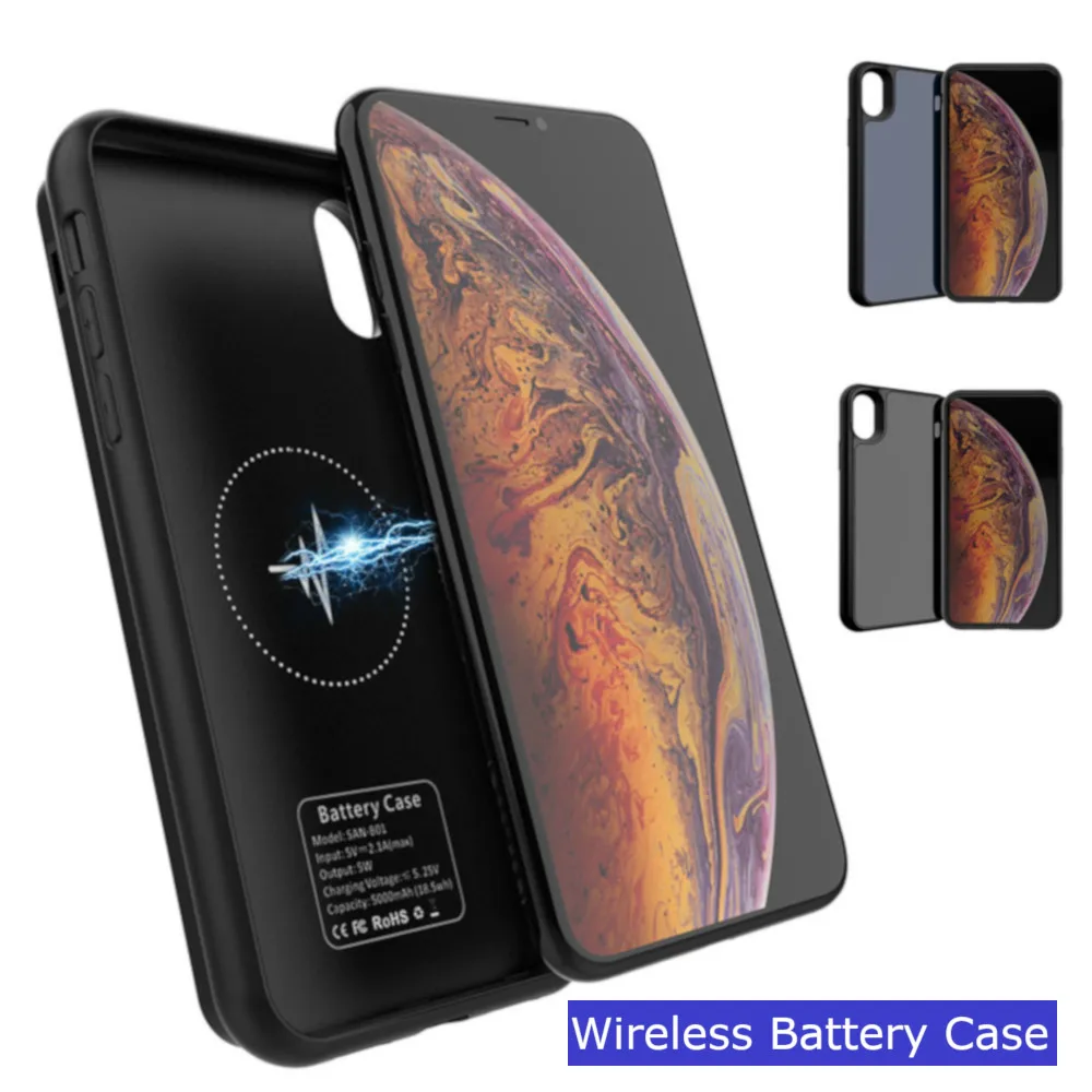 

5000mAh/6000mAh Battery Charger Case For Apple iPhone XR X XS MAX Wireless Battery Quick Charging Power Bank Cases High Quality