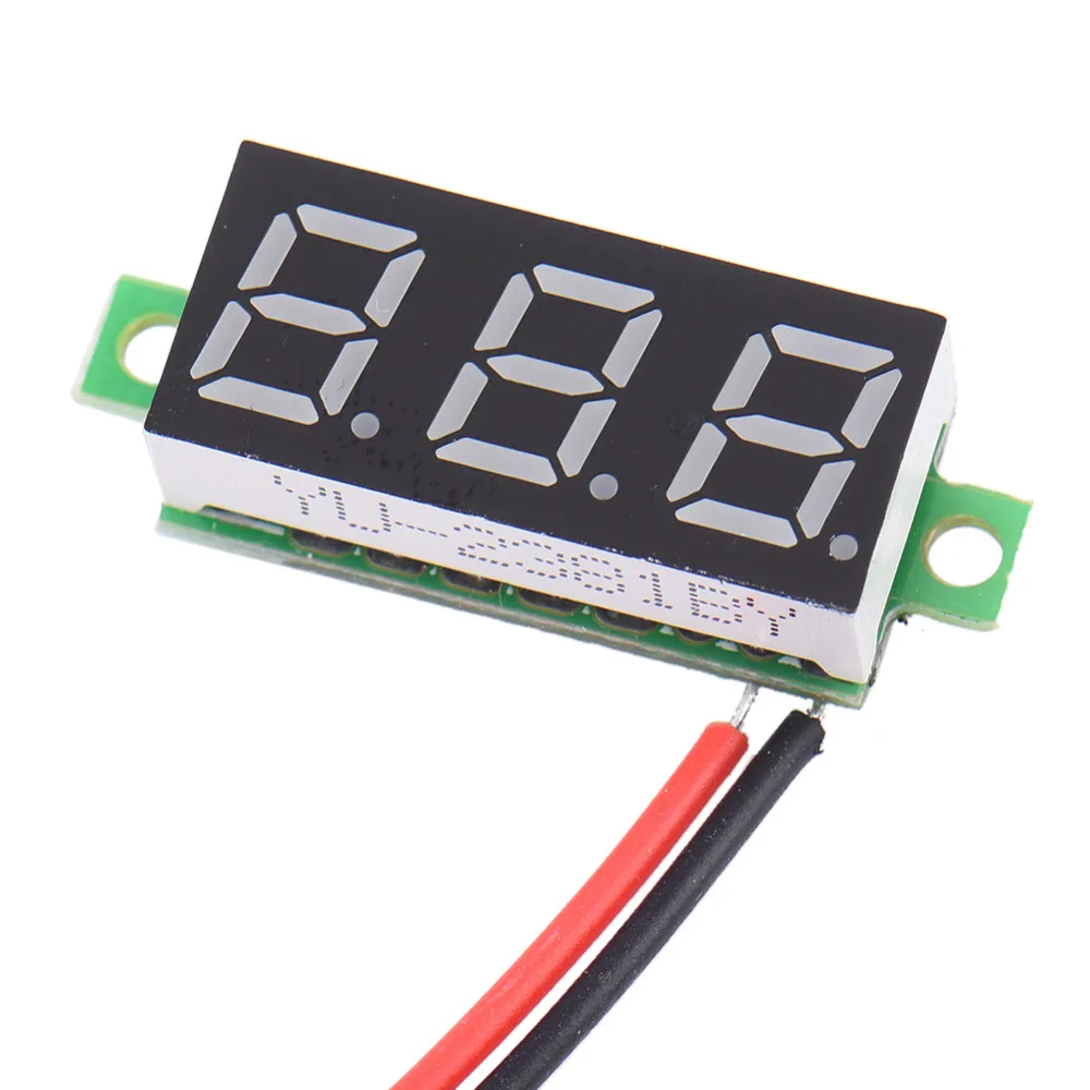 ЖК-дисплей 2 провода 5-30 в 0,28 дюйма светодиодный маленький красный/синий/зеленый/желтый ЖК-цифровой вольтметр постоянного тока измерители напряжения Панель метр источники питания
