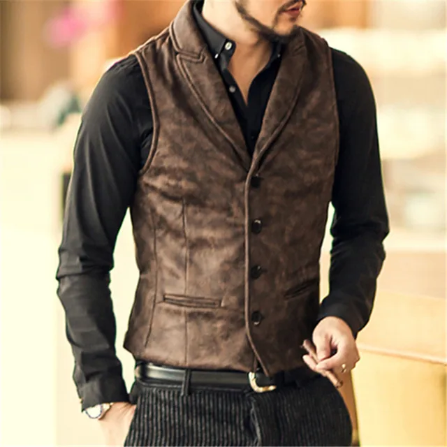 Mens classic Single Breasted Dress Suit Vest male Formal