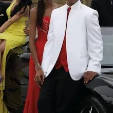 Новое поступление смокинг жениха шафера отворот китайского стиля Свадебные/вечерние костюмы Best Man жениха(пиджак+ штаны+ галстук-бабочка+ жилет) B131