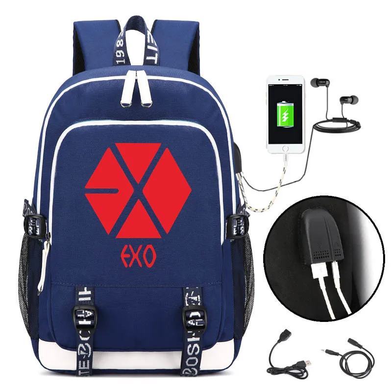 DENGPAO Kpop EXO черный рюкзак для ноутбука школьные сумки подростков девочек и
