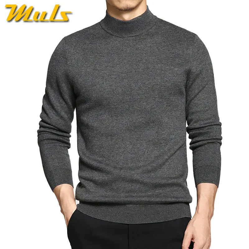 19 видов цветов Muls, Высококачественный свитер с высоким воротом, пуловер для мужчин, толстый вязаный мужской пуловер, зимний мужской свитер с воротником-стойкой размера плюс S-4XL
