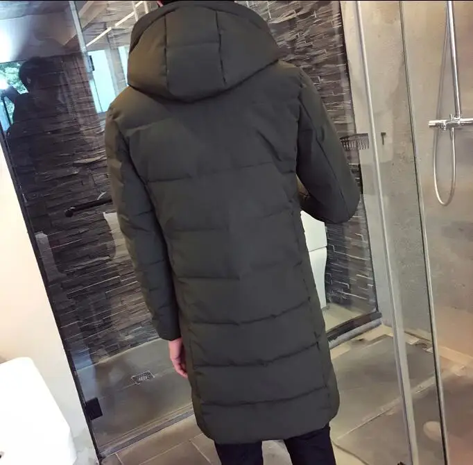 M-3XL Горячая зима для мужчин новая мода длинный абзац культивирования с капюшоном хлопковая куртка
