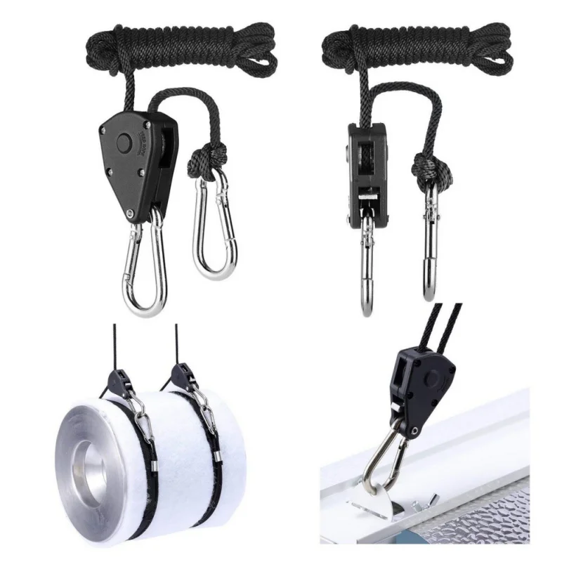 

2pcs Outdoor Tent Light Lifting Lanyard Camping Hiking Pulley Rope Ratchet Hanger Tent Tools EDC Survival Equipment
