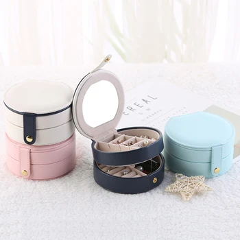 

Yeeluyoni Portable Multi-layer jewelry Boxes Leather Woman Earrings Rings Necklaces Storage Gift Box Lady Jewelry Storage Box PU