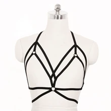 Women New Black Harness cage bra Exotic Apparel Gothic Harajuku sexy lingerie cosplay bondage harness prom dresses harness bra