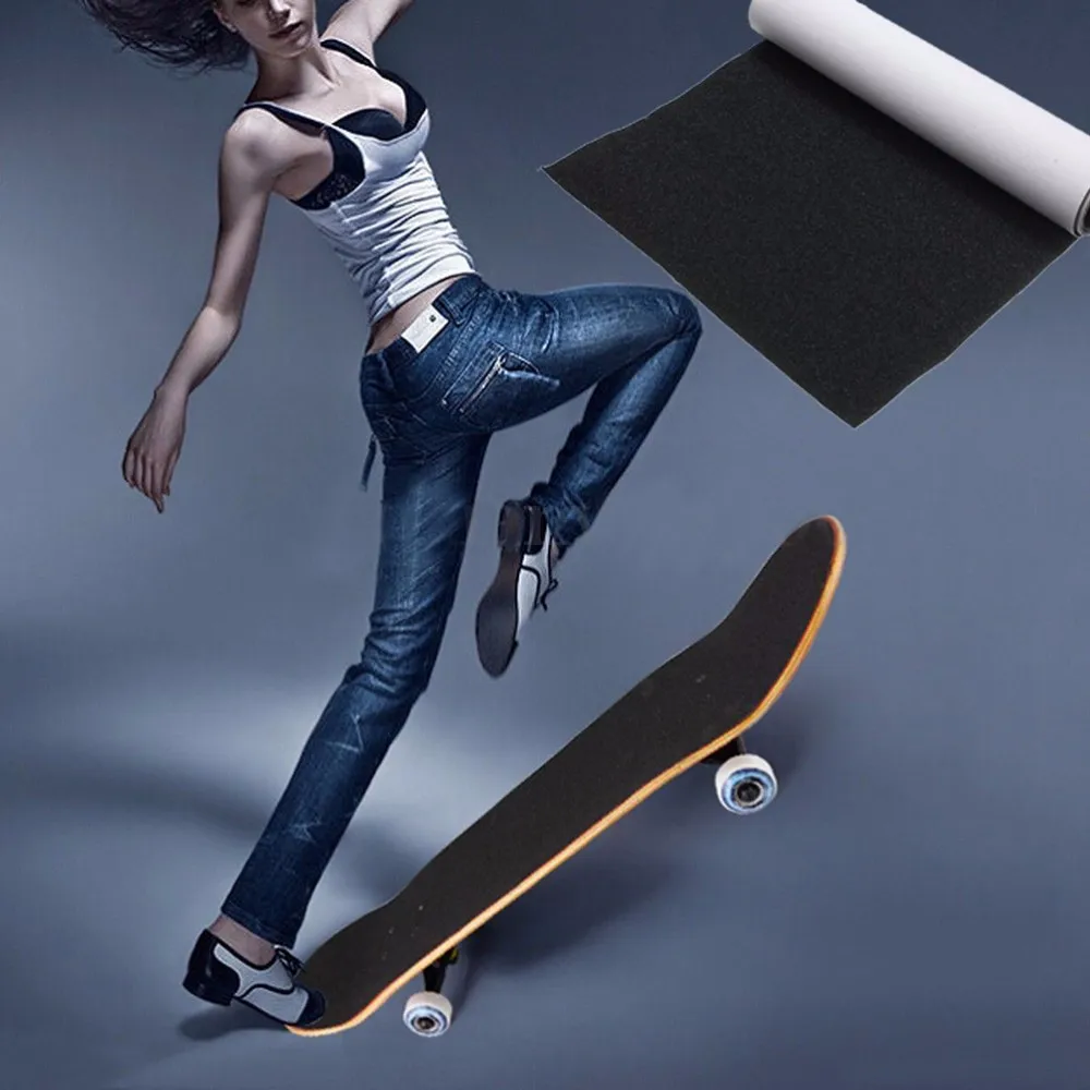 81 см* 22 см, 1 шт., перфорированная лента для скейтборда, палубная ручка, лента для скейтборда, Песочная бумажная лента Griptape, черная наждачная бумага для скутера, наклейка