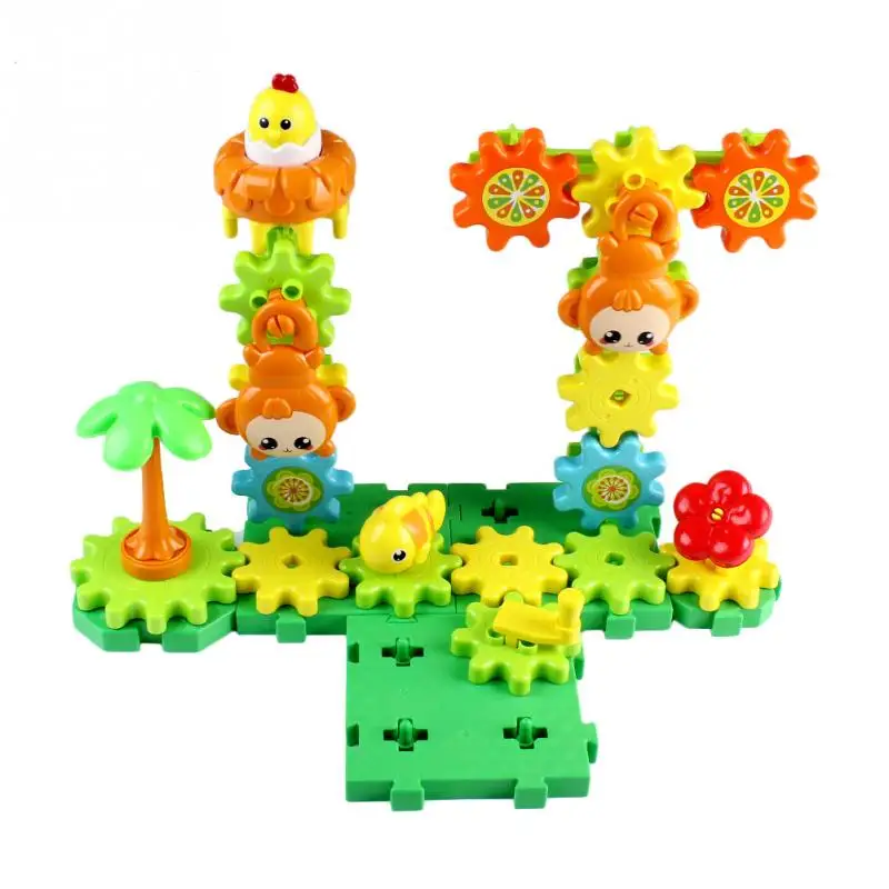 Gear Building Blocks Scene Contruct Block Toy Colorful Plastic Building Kits Educational Toys For Kids Children Gifts