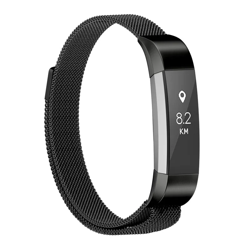 black Миланская петля для Fitbit Alta HR replacment band металлический браслет из нержавеющей стали сетчатый Браслет Магнитная застежка - Цвет ремешка: black