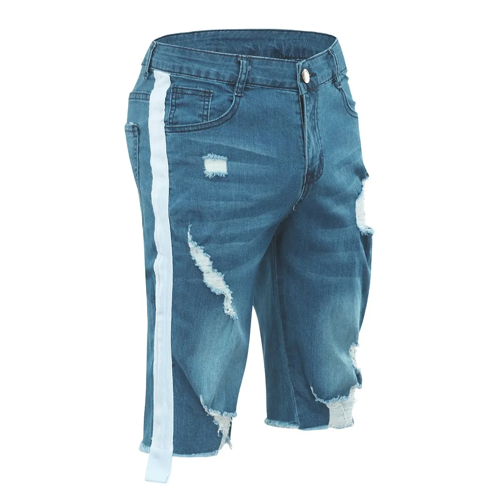 Для Мужчин's Шорты модные светлые slim-вырезать джинсовые шорты на открытом воздухе Карманный Шорты штаны Лето Шорты# G6