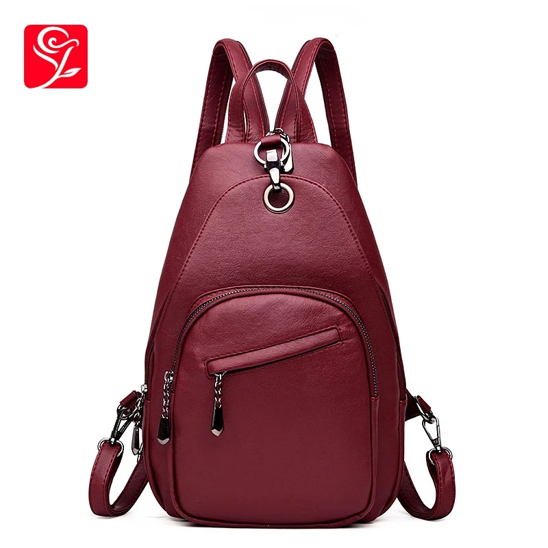 

Women Leather Backpacks Chest Vintage Back Pack Sac A Dos Female Designer Brand Backpack For Girls Dayback Ladies Bag Pack