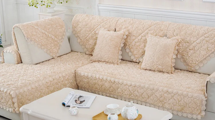 Европейские секционные Чехлы для дивана для гостиной, однотонный цветочный плюшевый чехол для дивана, противоскользящий толстый l-образный чехол для дивана, чехол для сиденья