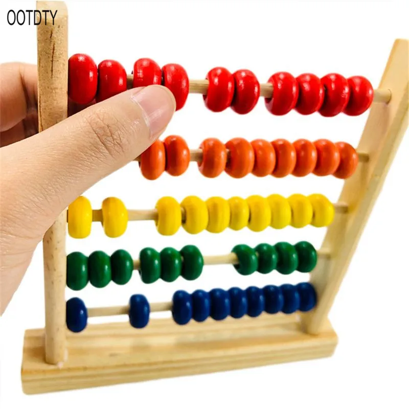 Мини деревянная математическая обучающая игрушка Abacus цифры счетные бусины Монтессори обучающая игрушка