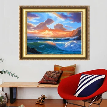 

Needlework Diy Diamond Painting Square Drill Full Rhinestone Pasted Paintinig Mosaic Colorful Landscapes Embroidery Cross Stitch