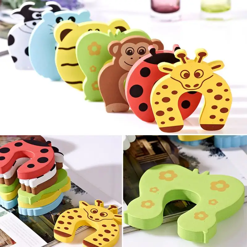 

New Arrive 5pcs Cartoon Jammer Stop Door stopper holder lock Safety Guard Finger Protect