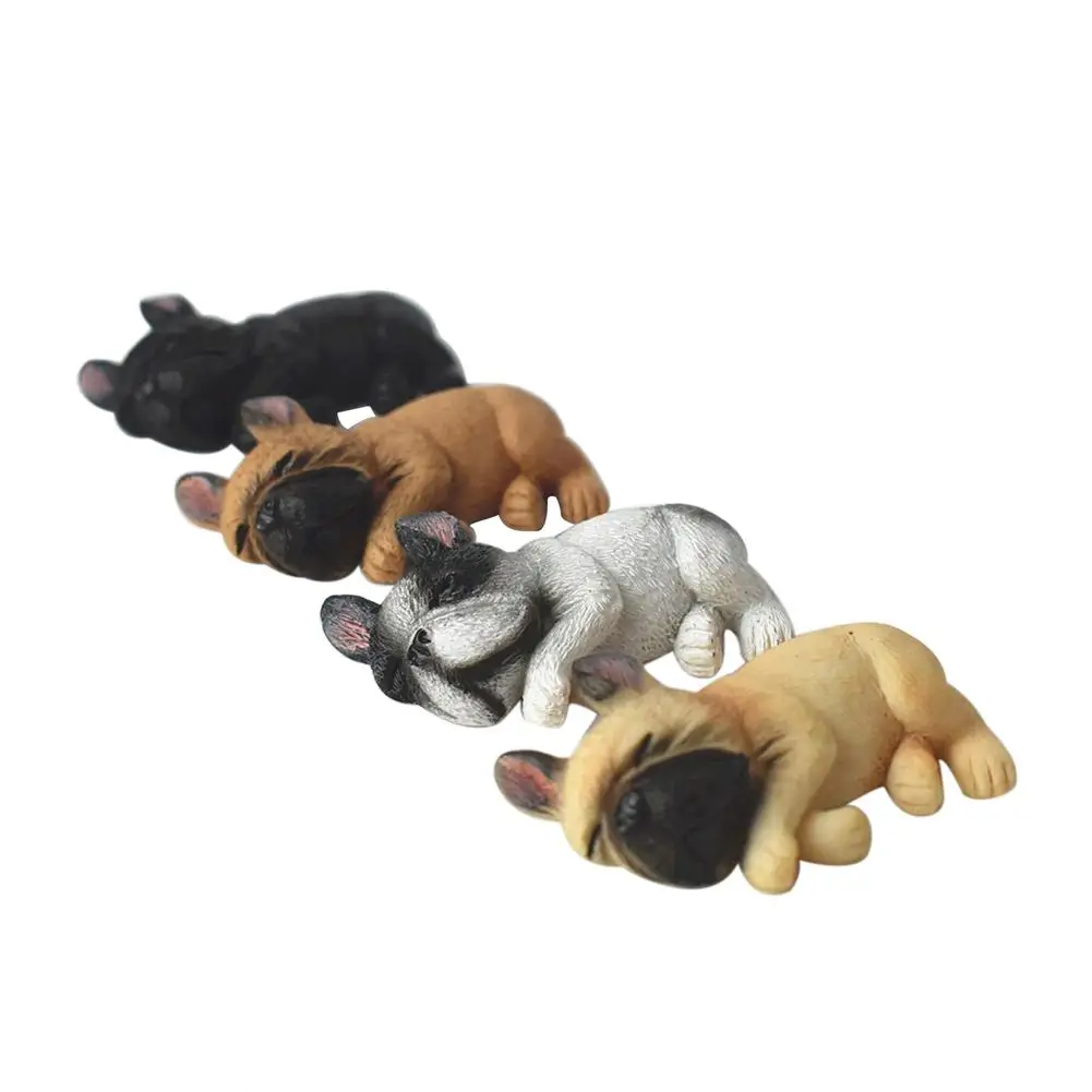 

Desktop Decoration DIY Innovative Cute Sleepy French Bulldog Resin Small Ornaments Side Lying Without Magnet Bedroom Decoration