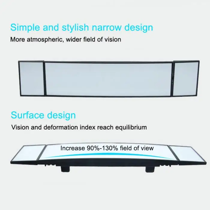 Автомобильный Широкий изгиб выпуклая интерьерный отражатель зажим три раза Панорамное зеркало заднего вида F-Best