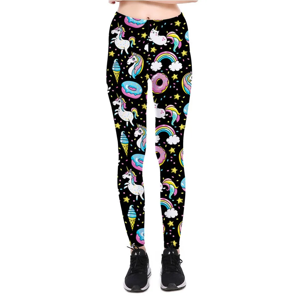 

2017 New Horse Moonlight Women leggings Cartoon Kawaii Leggins Printed Legging for Woman Pants