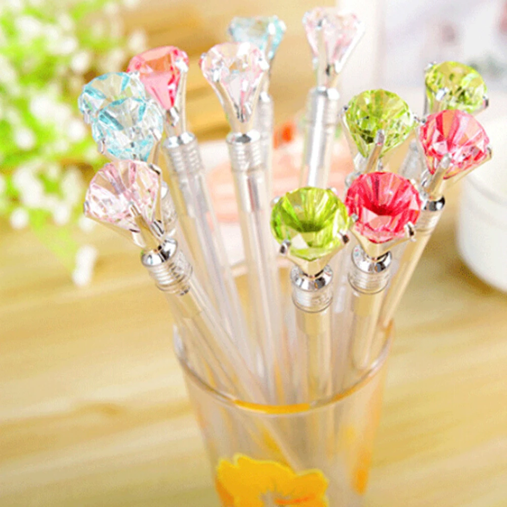 Lovely 0.5mm Novelty Diamond Gel Pen Black Ink Blue Ink Exquisite Colored Gel Pens Cute