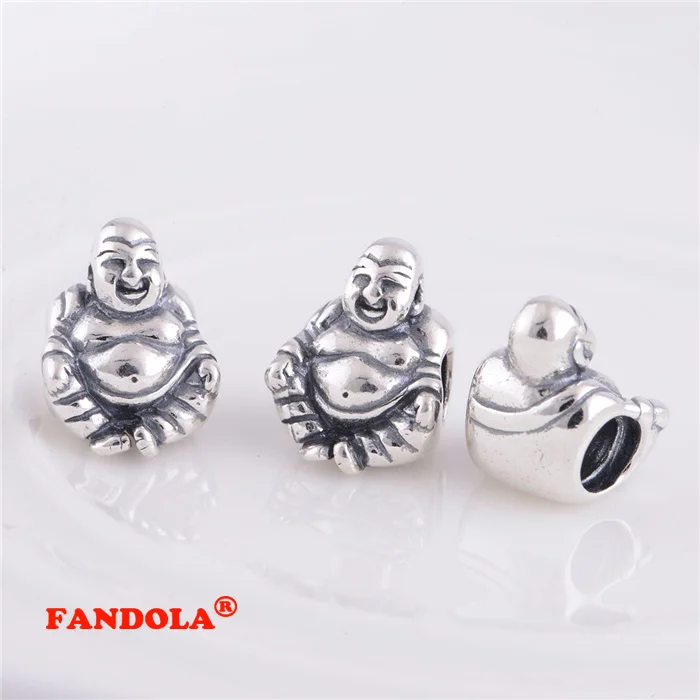 

Authentic 925 Sterling Silver Buddha Screw Hole Charm Beads DIY Jewelry Fits Pandora Charms Bracelet LW129