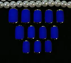 2017 24 шт. синий сапфир с золотой стороны Накладные ногти 24 шт. маникюр поддельные Гвозди для Для женщин пальцы полное покрытие