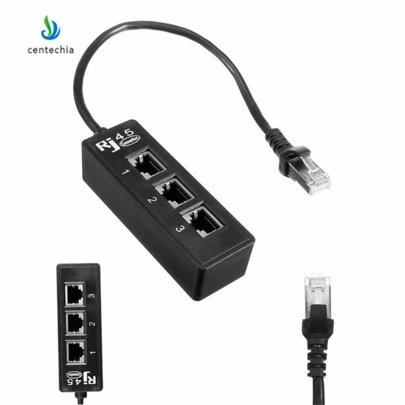 Centechia High Quality 1 to 3 Socket LAN Network RJ45 Splitter