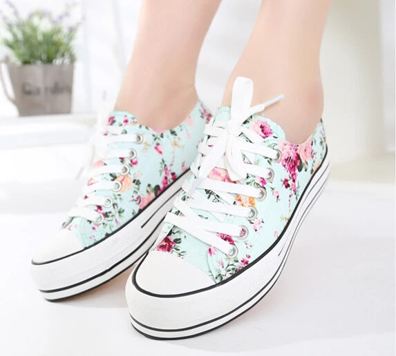 geboorte Arbeid Sitcom Nieuwe Mooie Lente Bloemen Platform Sneakers Voor Vrouwen Mode Bloemenprint  Lage Top Schoenen Vrouw Casual Schoenen