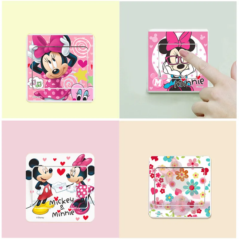 

Disney Cartoon Mickey Mouse animals switch sticker Living room bedroom Children Kids Room wall stickers home decor Decals