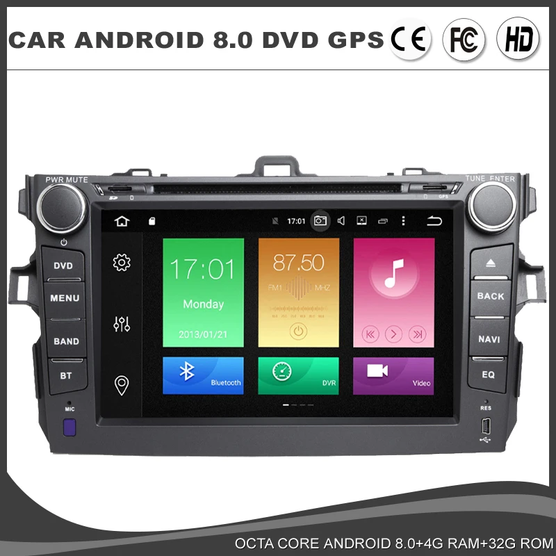 8 &quotВосьмиядерный Android 0 автомобильный DVD GPS плеер для Toyota Corolla 2007-2011WIFI 4 Гб RAM + 32 ГБ