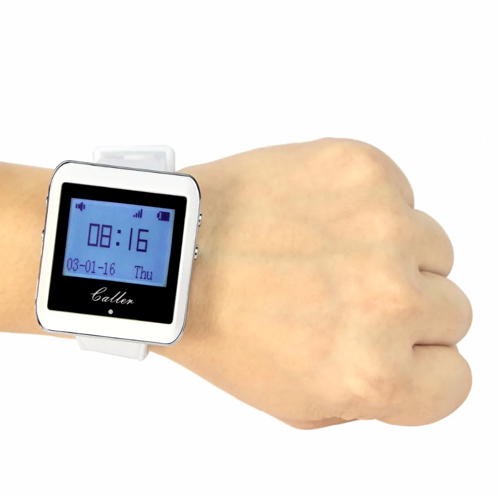 TIVDIO 433MHz Watch Pager Calling Receiver Waiter Call Pager Wireless Calling System Restaurant Equipments Catering F3288B
