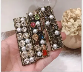 

Vintage fairy diamond hairpins female sweet pearl light luxury side clip female hairpins
