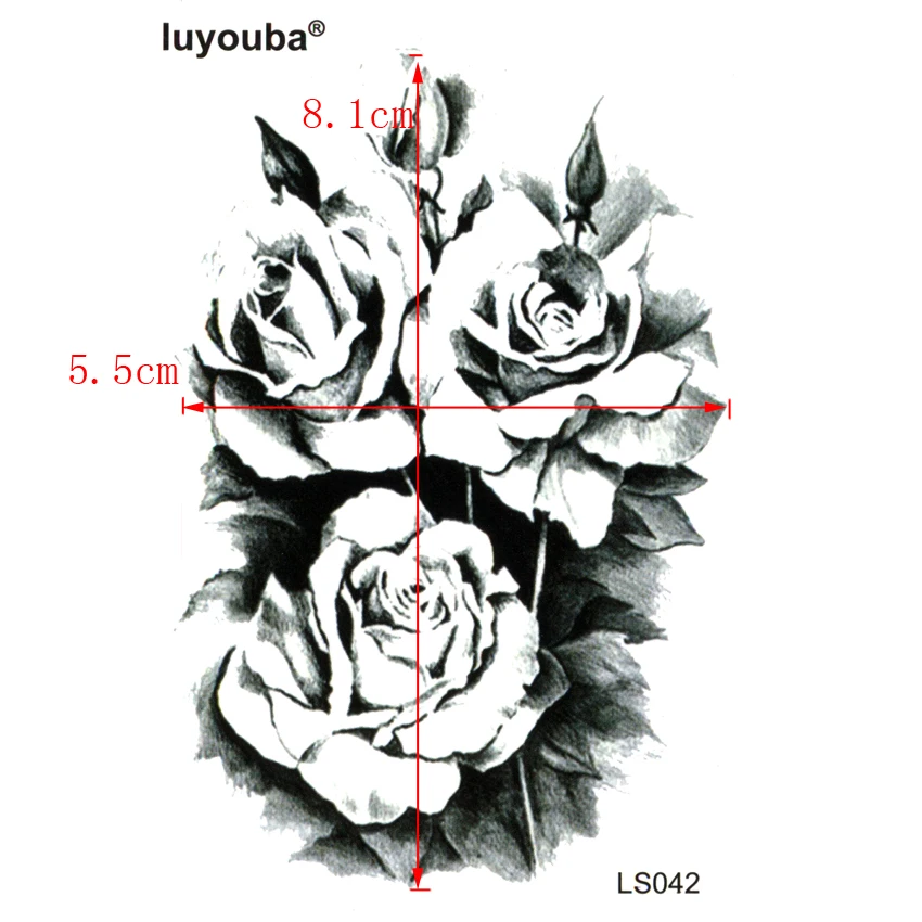 جمال شجرة الفاوانيا ماء الرجال زهرة الوشم المؤقت الاطفال المتناثرة الحناء الوشم هيئة الفن ملصق tatuagem غراندي