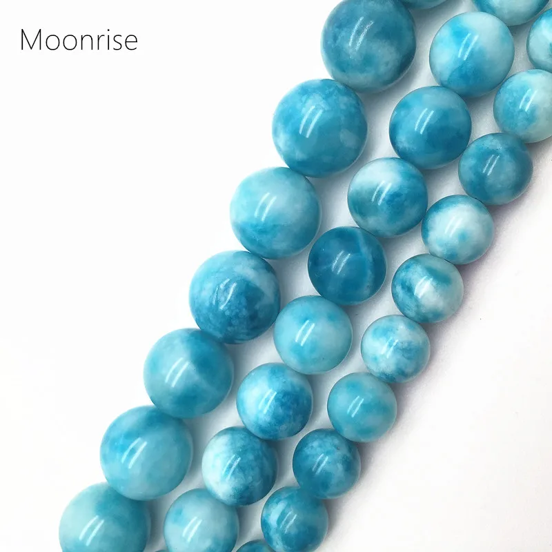 

Larimar Natural Stone Bead Gemstone Loose Beads 6 10 12mm Round Smooth Crystal Healing Energy Stone Bead For Jewelry Making K133