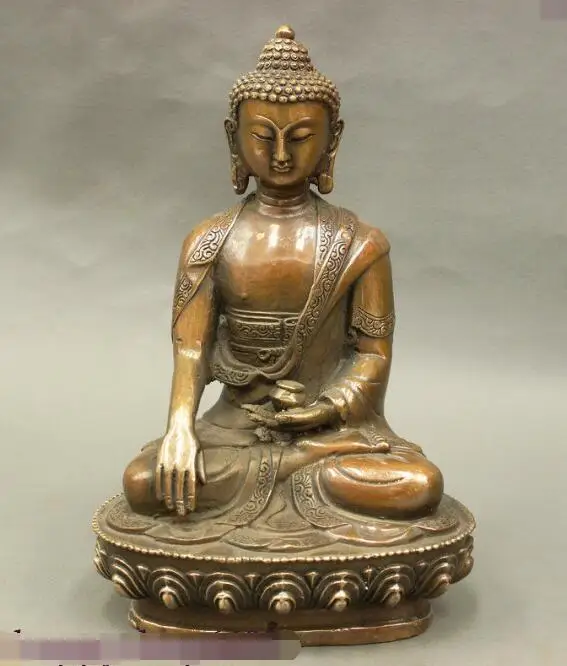 

song voge gem S7265 China Tibetan Buddhism Bronze Shakyamuni Bowl Sakyamuni Tathagata Buddha Statue
