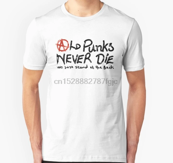 Мужская футболка с коротким рукавом Old Punks Never Die we just stand at the back Футболка женская |